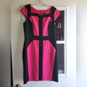 Voir  Size 8 Pink and Black Color Block Dress